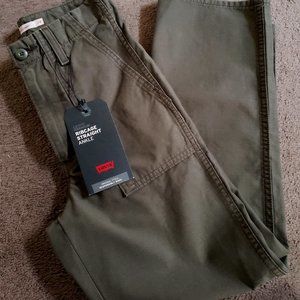 Levi's Premium Ribcage Straight Olive Utility Jeans Size 24x27 NWT!